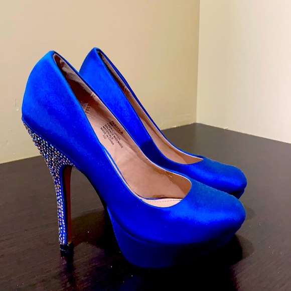 Steve Madden Shoes - Royal blue pumps with rhinestones on heel